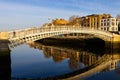 Beautiful view of the Ha'penny Bridge. Dublin, Ireland - April 16, 2021 Royalty Free Stock Photo