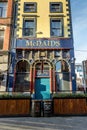 Restaurants and pubs closed due to covid restrictions. Dublin, Ireland Royalty Free Stock Photo