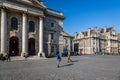 Parliament Square with Chapel building at Trinity Collage in Dublin. Royalty Free Stock Photo