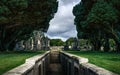 Stairs leading out from crypt, graves and tombstones with Celtic crosses in Glasnevin Cemetery, Ireland