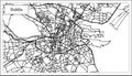 Dublin Ireland City Map in Black and White Color.