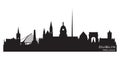 Dublin Ireland city skyline vector silhouette