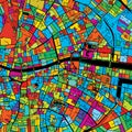 Dublin, Ireland, Colorful Vector Map on Black