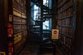 DUBLIN, IRELAND, DECEMBER 21, 2018: The Long Room in the Trinity College Library,home to The Book of Kells. Perspective Royalty Free Stock Photo