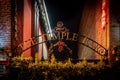 DUBLIN, IRELAND, DECEMBER 24, 2018: Temple Bar historic district, known as cultural quarter with lively nightlife. Nightscene of Royalty Free Stock Photo