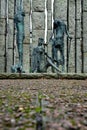 Dublin, Ireland - 21.01.2022: Edward Delaney`s Famine Memorial in St Stephen`s Green park. Sad and dramatic history of Ireland