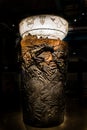 DUBLIN, IRELAND - FEBRUARY 7, 2017: Wooden Guinness beer sculpture in the Guinness SoreHouse