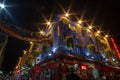 DUBLIN, IRELAND - JANUARY 1, 2017: Nightlife at popular historical part of the city - Temple Bar quarter. The area is the location