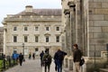 Dublin Ireland, January 18 2018: students gathering around trinity university college in Dublin Ireland. Trinity is a historic Royalty Free Stock Photo