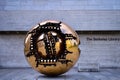 `Sphere With Sphere` in front of Berkeley Library, Trinity College Dublin Royalty Free Stock Photo