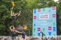 Dublin, Ireland - July 13: Fire Acrobats in the Laya Healthcare