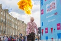 Dublin, Ireland - July 13: Fire-eater in The Laya Healthcare