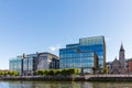 Modern Dublin Docklands or Silicon Docks. River Liffey Waterfront