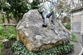 The Oscar Wilde Memorial Sculpture in Merrion Square Park. Dublin, Ireland. March 31, 2017. Royalty Free Stock Photo