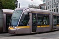 DUBLIN, IRELAND - 23 May 2020: Luas tram at st stephens green in Dublin city centre Royalty Free Stock Photo