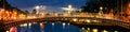 Dublin, Ireland. Night view of famous Ha Penny bridge Royalty Free Stock Photo