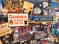 Irish pub signs outside pubs in Temple bar, Dublin, Ireland. Royalty Free Stock Photo