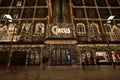 Dublin, Ireland - November 13, 2021: Beautiful wide angle view of festive Christmas lights and decorated Arnotts store on Henry St