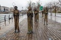 The Famine Memorial on the banks of the River Liffey, Dublin, Ireland Royalty Free Stock Photo