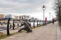 The Linesman sculpture by Dony McManus , Dublin, Ireland Royalty Free Stock Photo