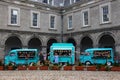Dublin Ireland Old Citroen food truck on street in cloudy day, Europe