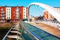 Samuel Becket Bridge at day in Dublin, Ireland. Beautiful architecture