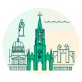 Dublin, Ireland Travel Skyline Illustration