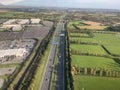 Dublin North aerial view between irish coast and Dublin Airport.