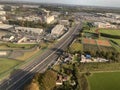 Dublin North aerial view between irish coast and Dublin Airport.