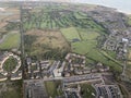 Dublin North aerial view between irish coast and Dublin Airport.