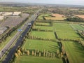 Dublin North aerial view between irish coast and Dublin Airport.