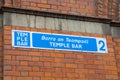 Temple Bar Street Sign in Dublin Royalty Free Stock Photo