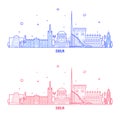 Dublin skyline, Ireland city buildings vector