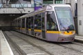A Dublin Tram waiting outside Connolly Rail Station Royalty Free Stock Photo
