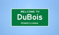 DuBois, Pennsylvania city limit sign. Town sign from the USA.