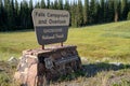 Sign for the Shoshone National Forest - Brooks Falls overlook and Campground