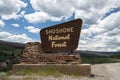 Sign for the Shoshone National Forest, a protected area in Wyoming