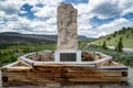 The Tie Hack Memorial, dedicated to railroad workers who cut ties by hand and floated down the