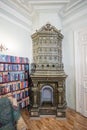 Dubovka. Volgograd region - Russia. April 09, 2023 German fireplace in the old library building in Dubovka. House of