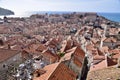 Looking down over the red tiles roofs of Dubrovnik. UNESCO World Heritage Site. Royalty Free Stock Photo