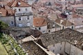 Looking down over the red tiles roofs of Dubrovnik. UNESCO World Heritage Site. Royalty Free Stock Photo