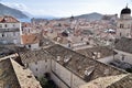 Looking down over the red tiles roofs of Dubrovnik. UNESCO World Heritage Site. Royalty Free Stock Photo
