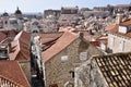 Looking down over the red tiles roofs of Dubrovnik. UNESCO World Heritage Site. Royalty Free Stock Photo