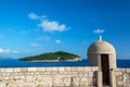 Dubrovnik City Wall and Lokrum Island Royalty Free Stock Photo