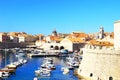 Dubrovnik, city walls and old port Royalty Free Stock Photo