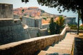 Dubrovnik City Walls and Old Town view, Dalmatia, Croatia Royalty Free Stock Photo