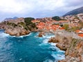 Dubrovnik cityscape with Lovrijenac fort Royalty Free Stock Photo