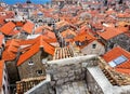 Dubrovnik cityscape with old orange rooftops Royalty Free Stock Photo