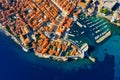 Dubrovnik  Croatia. Aerial view on old town. Vacation and adventure. Town and sea. Top view from drone Royalty Free Stock Photo