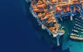 Dubrovnik, Croatia. Aerial view on the old town. Vacation and adventure. Town and sea. Top view from drone at on the old castle an Royalty Free Stock Photo